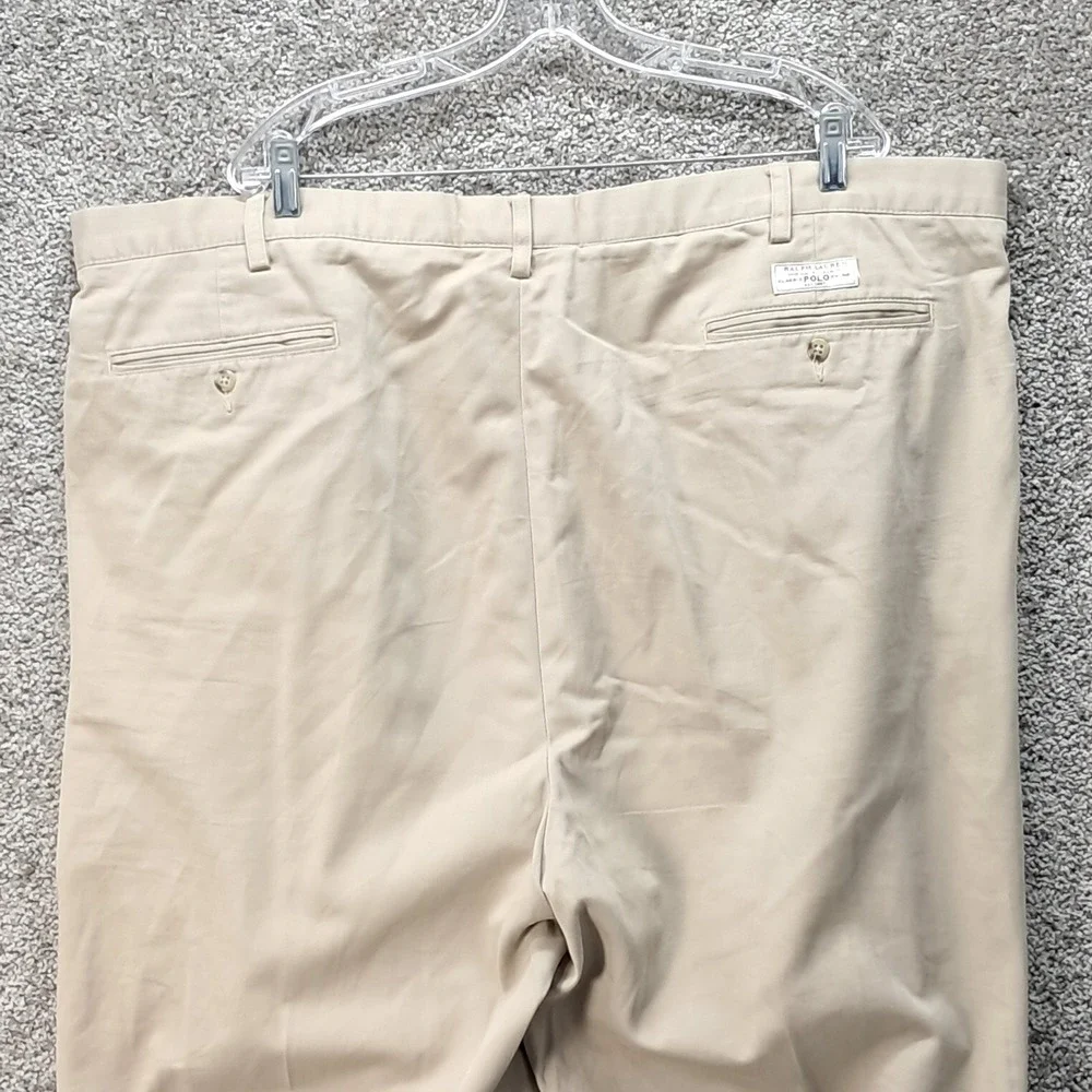 Polo Ralph Lauren Andrew Pant Mens 48B-30 Tan Pleated Cotton Chino Trousers 7635